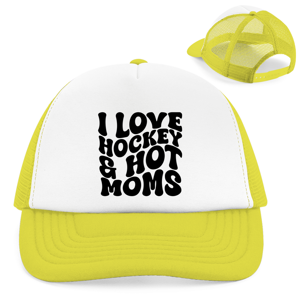 Retro Cap I LOVE HOCKEY & HOT MOMS
