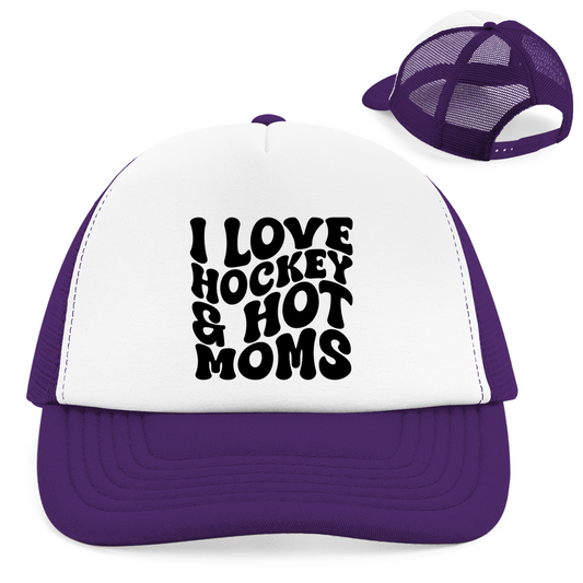 Retro Cap I LOVE HOCKEY & HOT MOMS