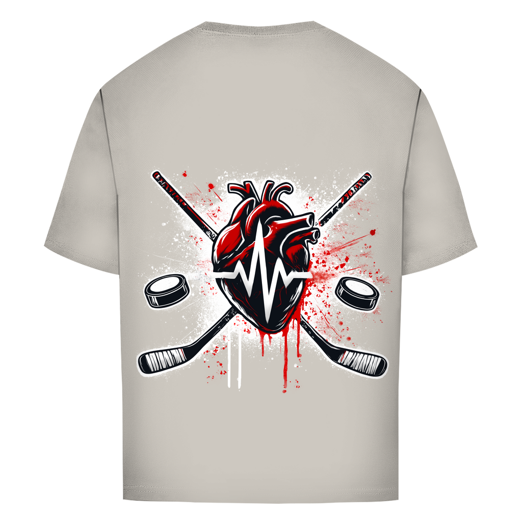 Oversize T-Shirt HOCKEY HEARTBEAT (back)