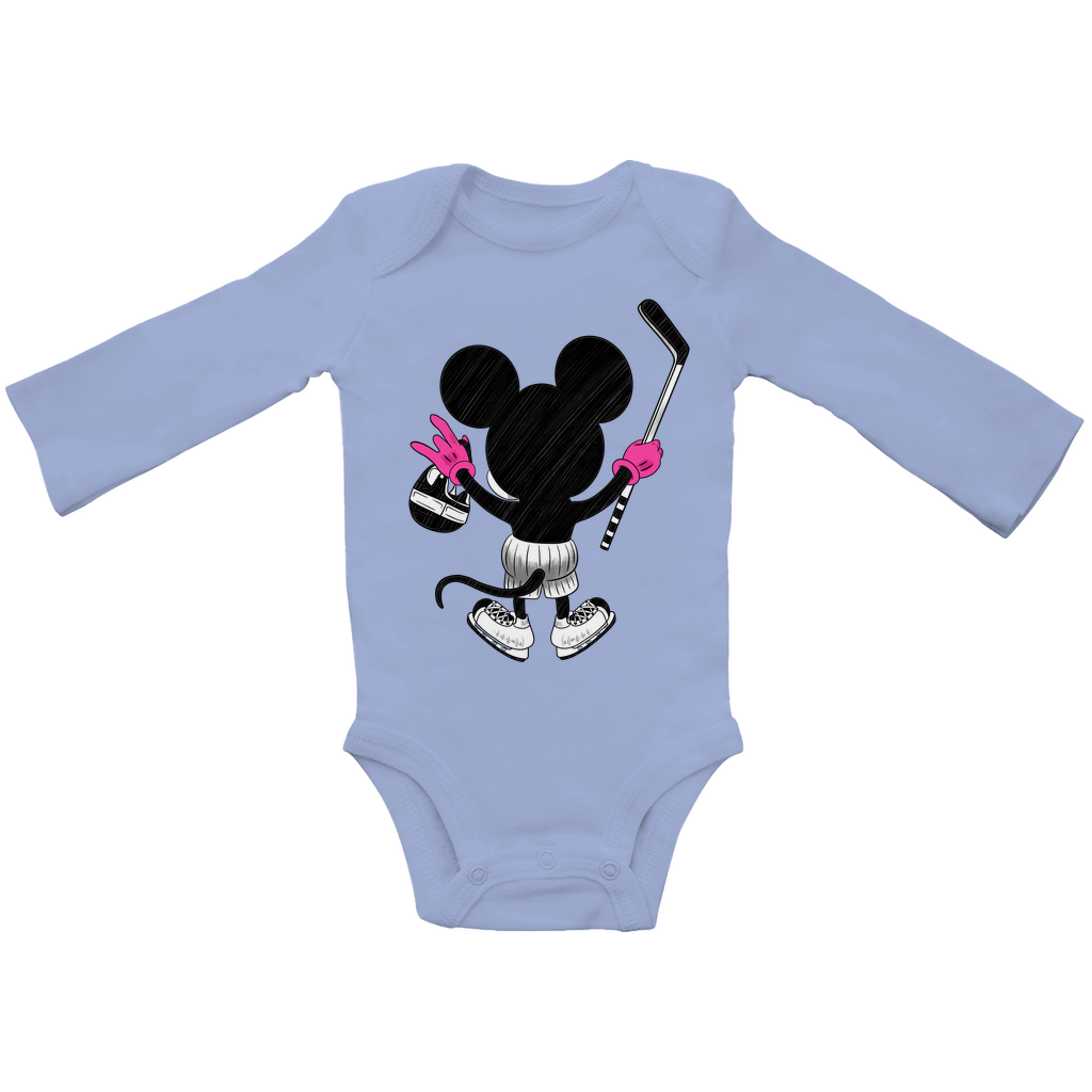 Babybody Langarm HOCKEYMOUSE PINK