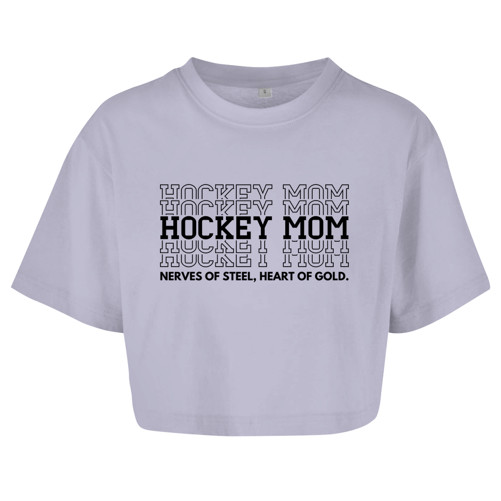 Ladies Crop Top HOCKEYMOM NERVES & HEART