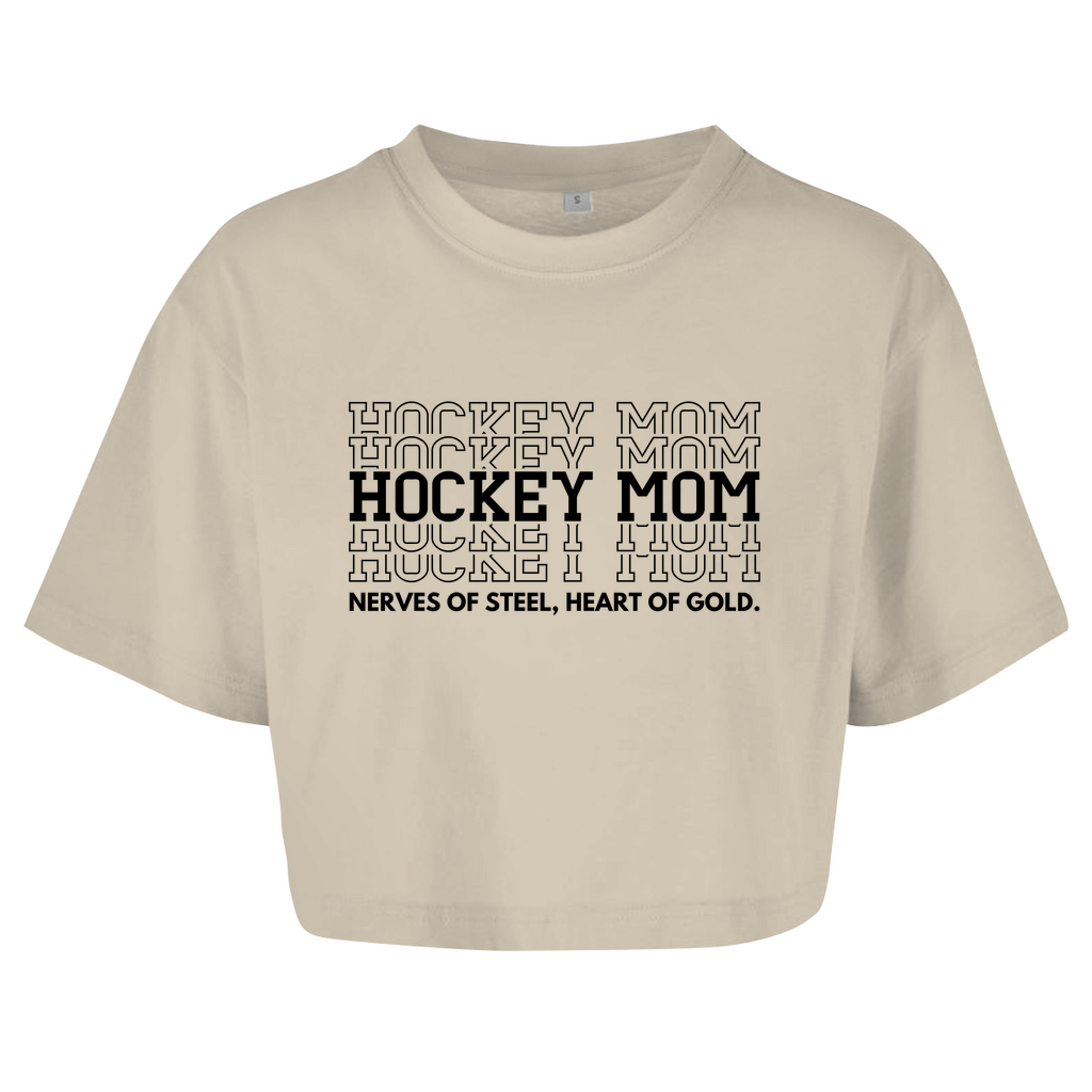 Ladies Crop Top HOCKEYMOM NERVES & HEART