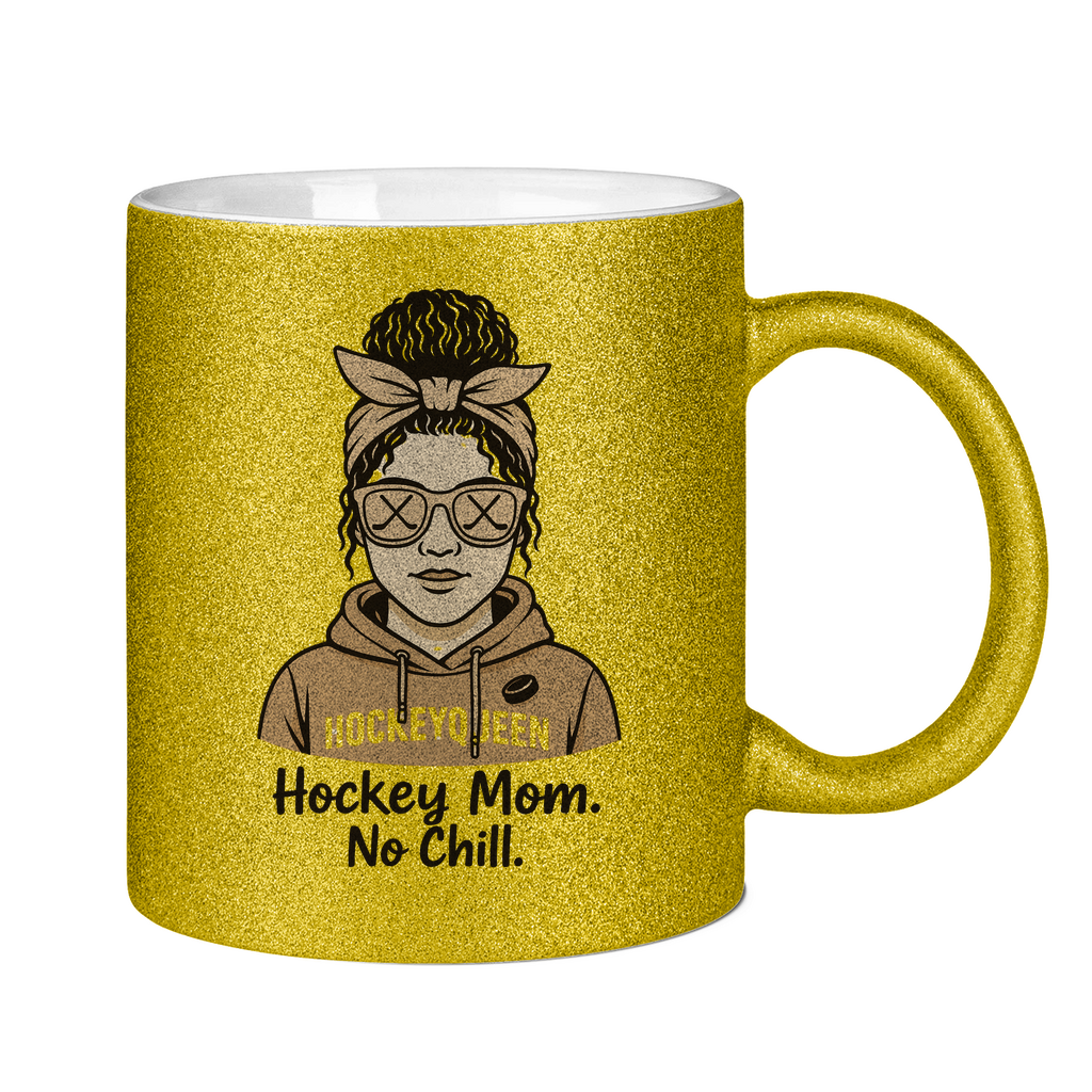 Glitzertasse HOCKEY MOM - NO CHILL