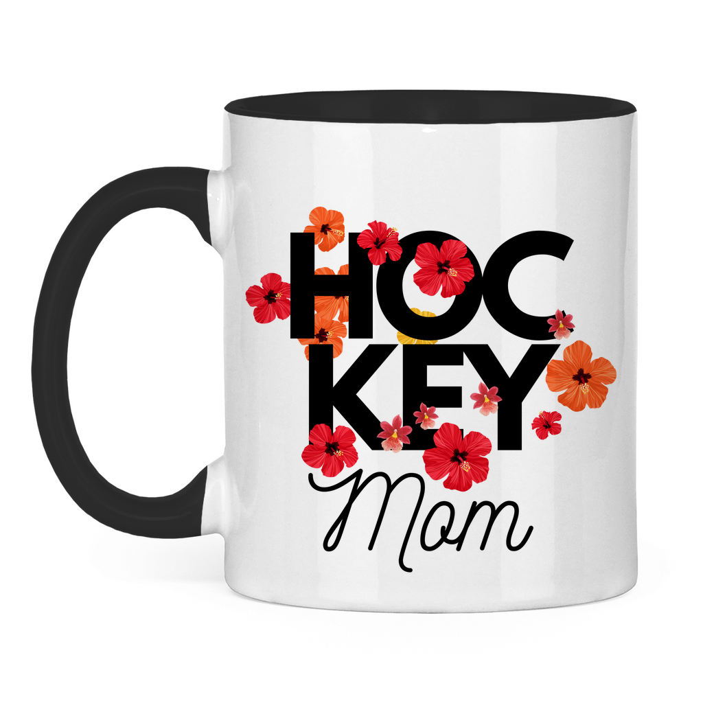Tasse zweifarbig HOCKEY MOM FLOWERS
