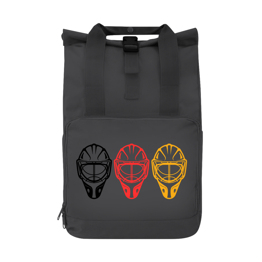 Rucksack GOALIE MASKE SCHWARZ-ROT-GOLD
