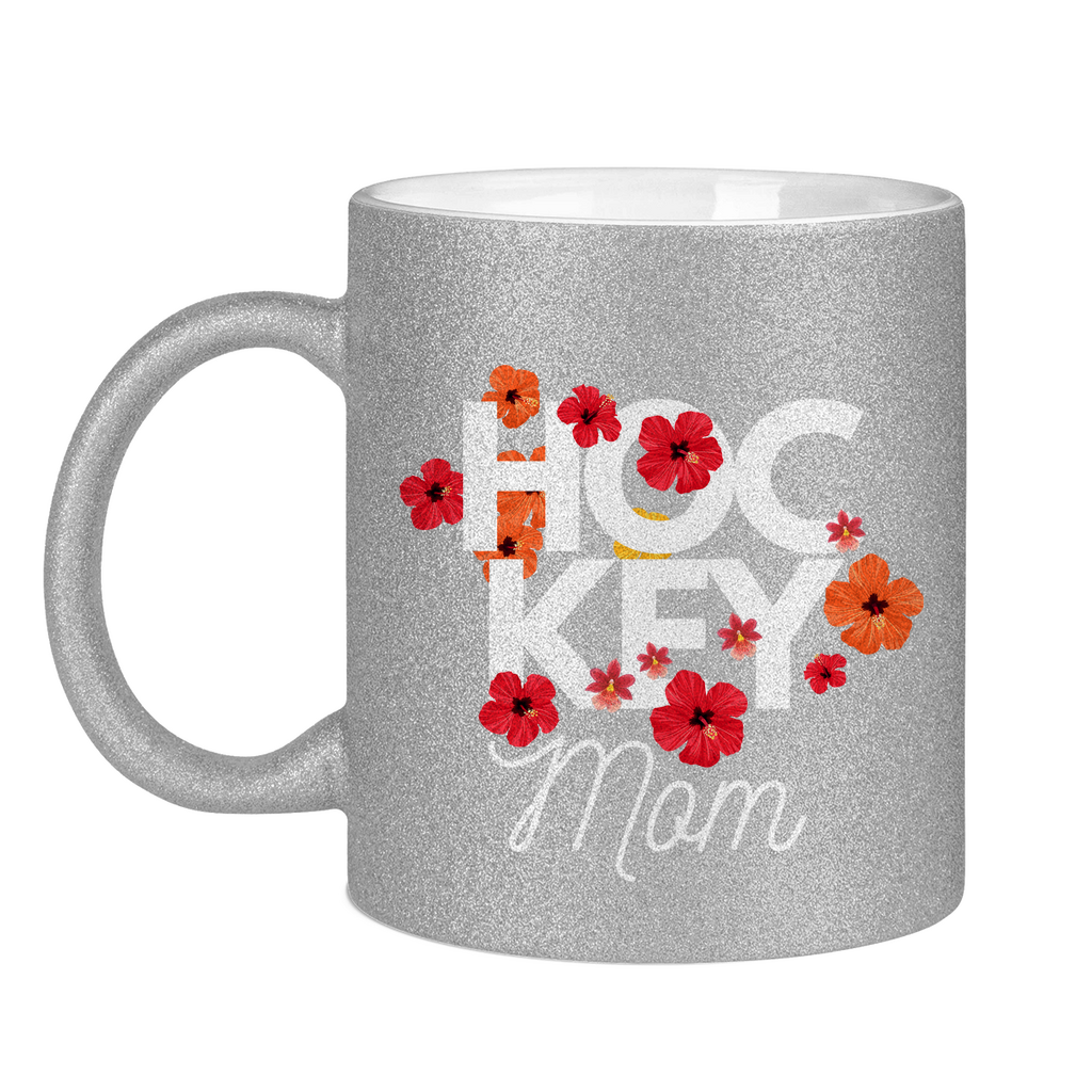 Glitzertasse HOCKEYMOM FLOWERS