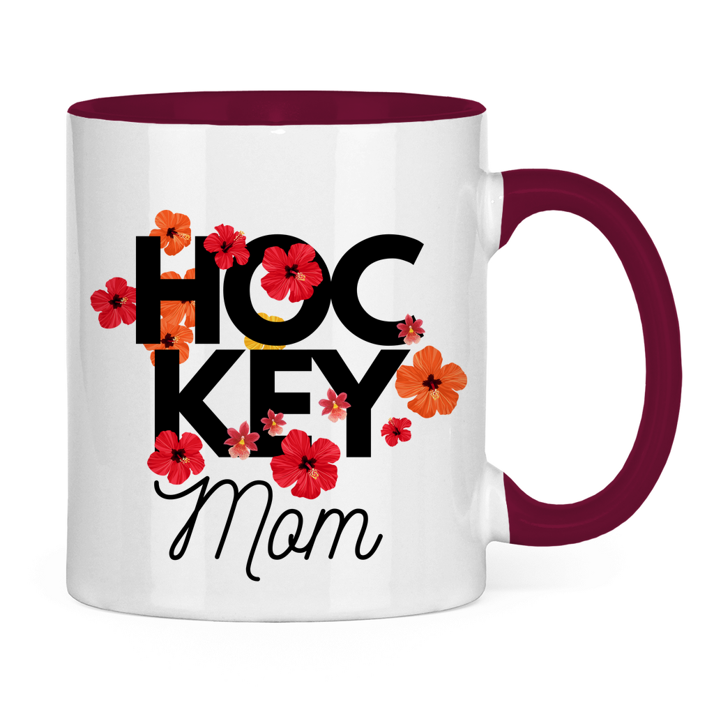 Tasse zweifarbig HOCKEY MOM FLOWERS