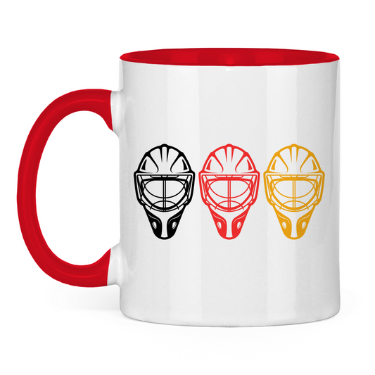 Tasse zweifarbig TEAM GOALIE MASKE SCHWARZ-ROT-GOLD