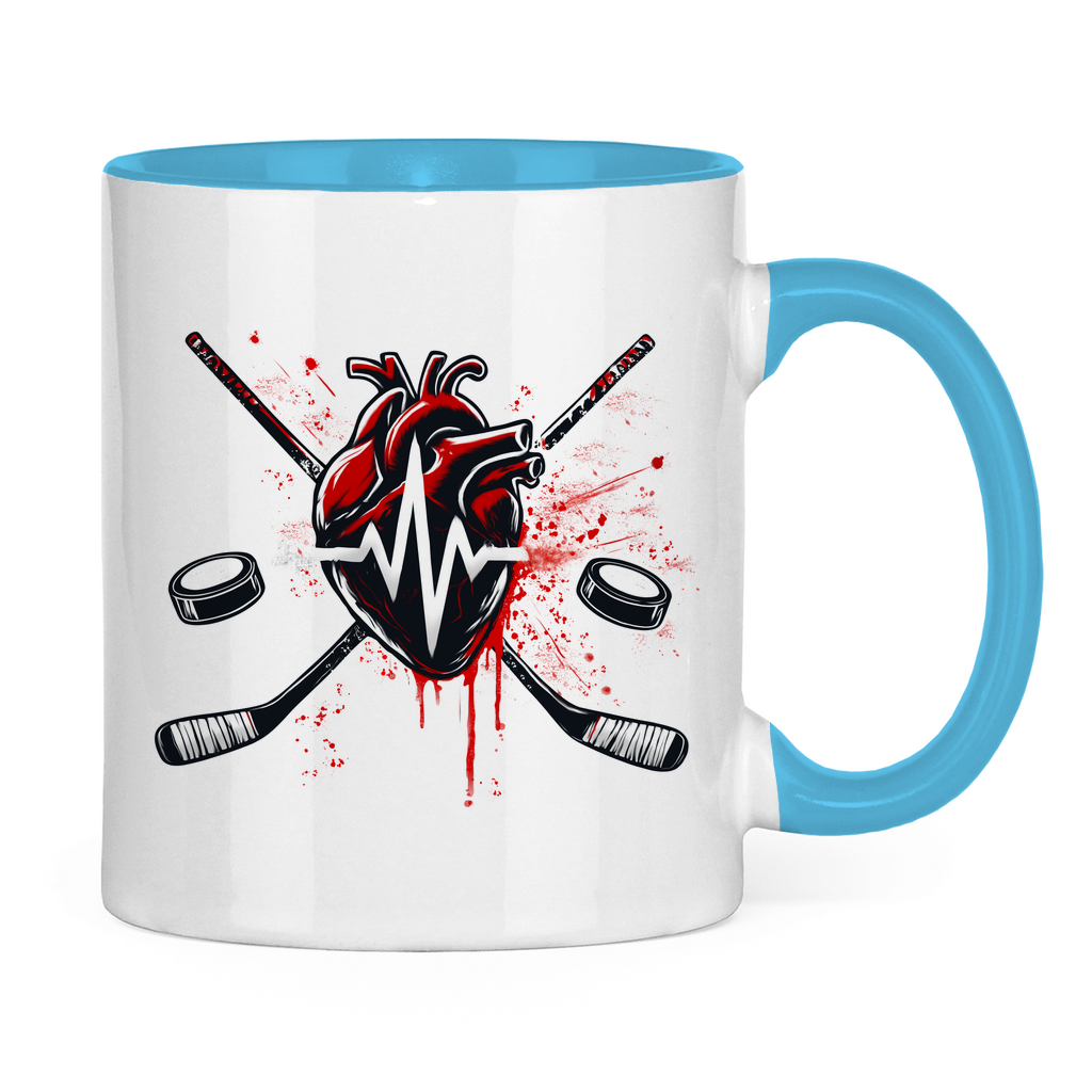 Tasse zweifarbig HOCKEY HEARTBEAT