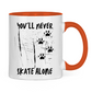 Tasse zweifarbig NEVER SKATE ALONE