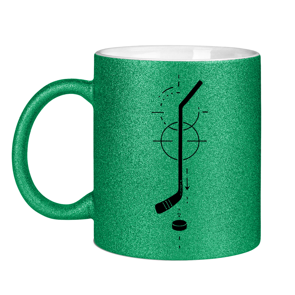 Glitzertasse HOCKEYSTICK MODERN