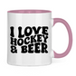 Tasse zweifarbig  I LOVE HOCKEY & BEER