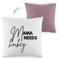 Kopfkissen zweifarbig MAMA NEEDS HOCKEY