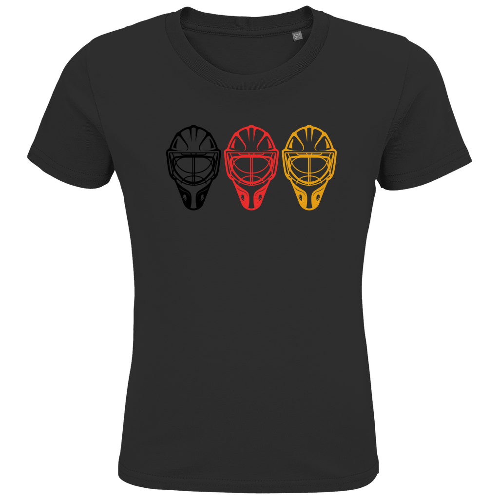 Kids T-Shirt TEAM GOALIE MASKE SCHWARZ-ROT-GOLD