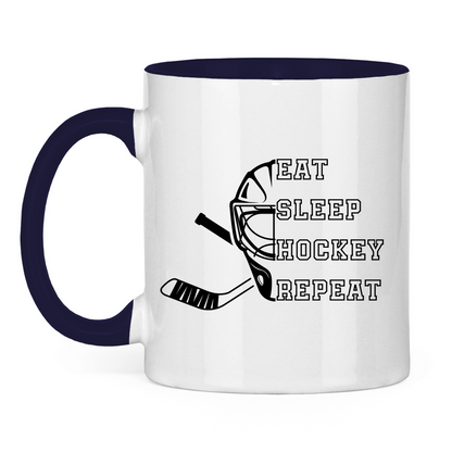 Tasse zweifarbig EAT, SLEEP GOALIE