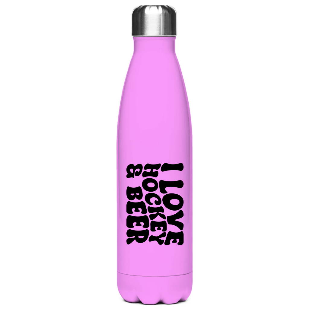 Edelstahl-Thermoflasche  I LOVE HOCKEY & BEER