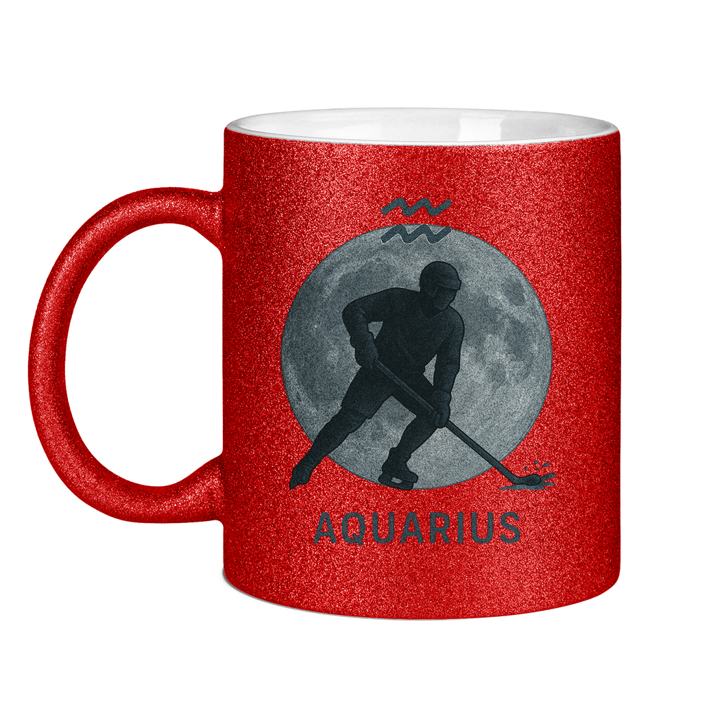 Glitzertasse STERNZEICHEN AQUARIUS / WASSERMANN