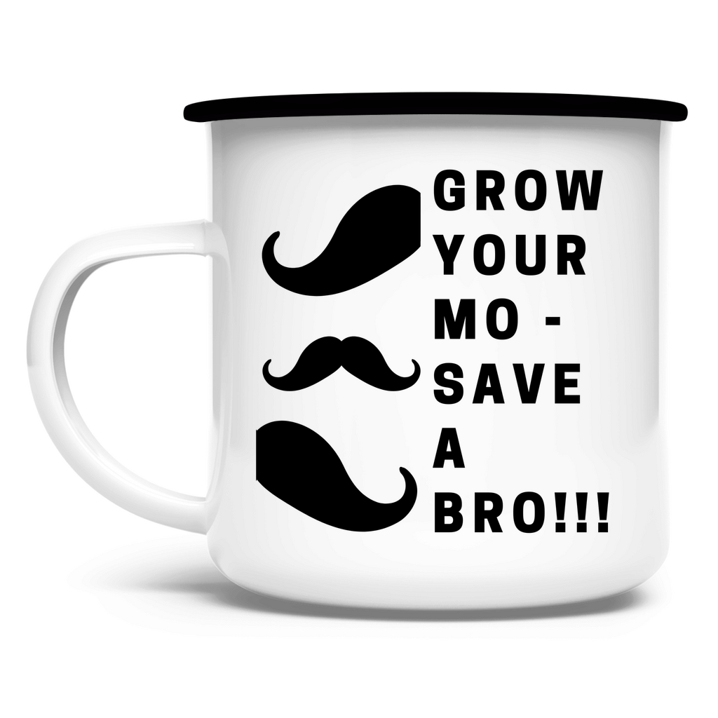 Emaille Tasse GROW YOUR MO