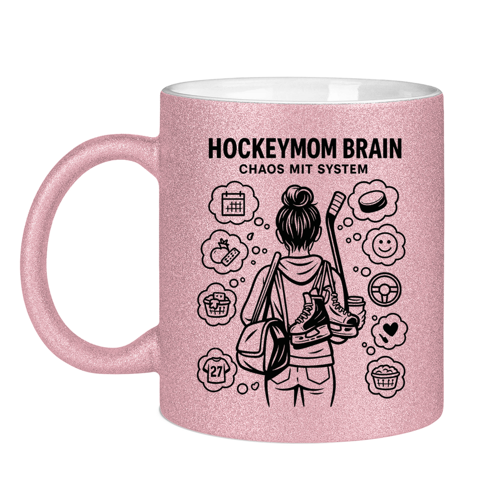 Glitzertasse HOCKEYMOM BRAIN