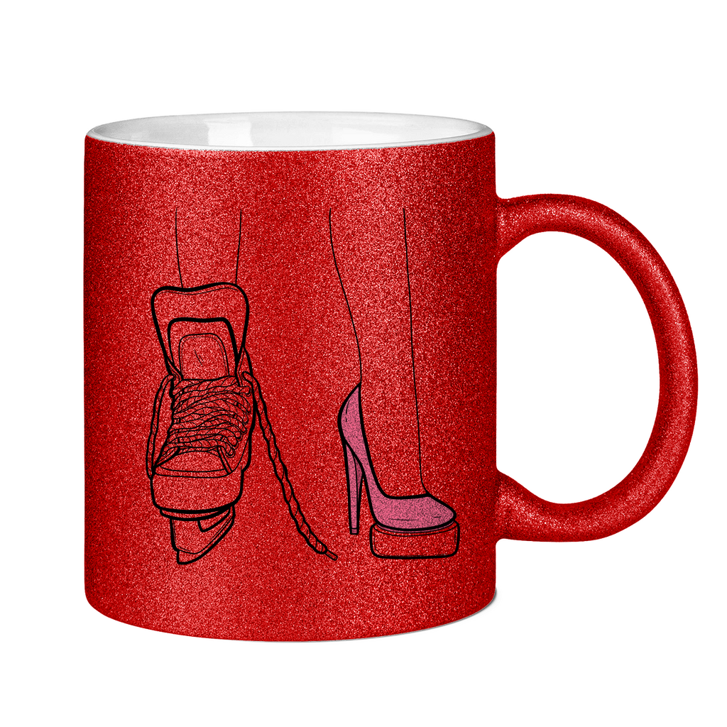 Glitzertasse SKATES & HEELS