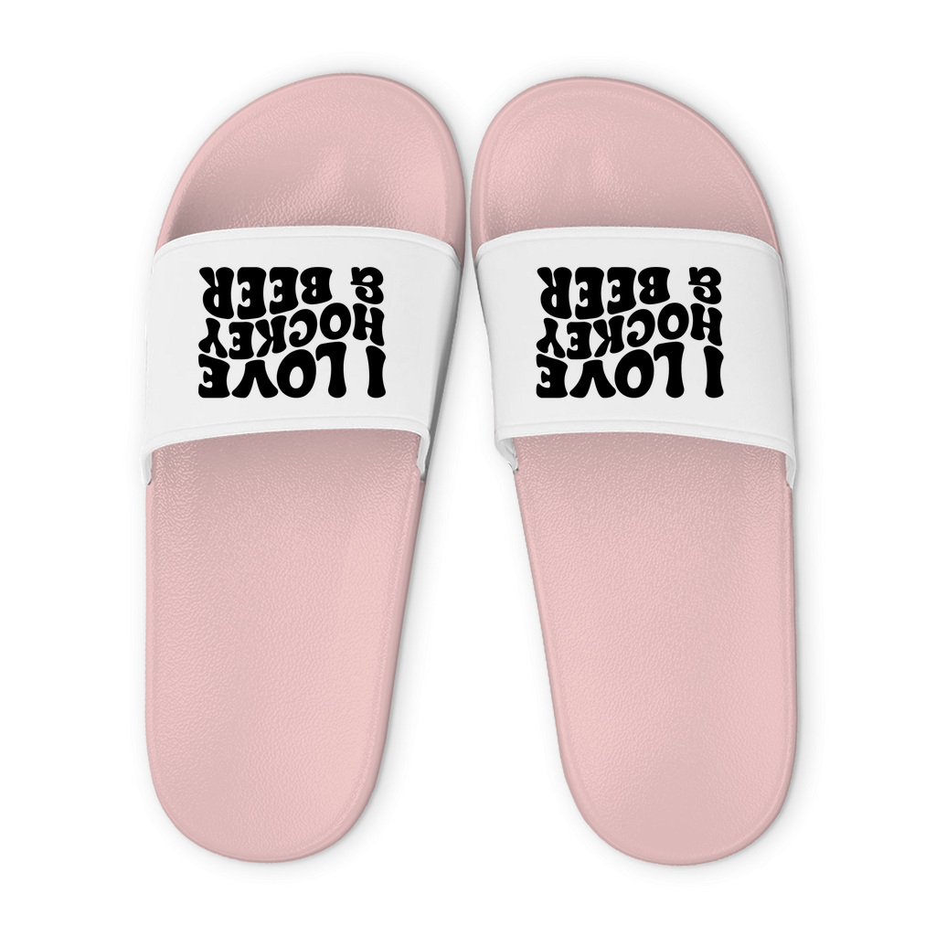 Badelatschen  I LOVE HOCKEY & BEER