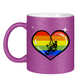 Glitzertasse RAINBOW SKATE HEART