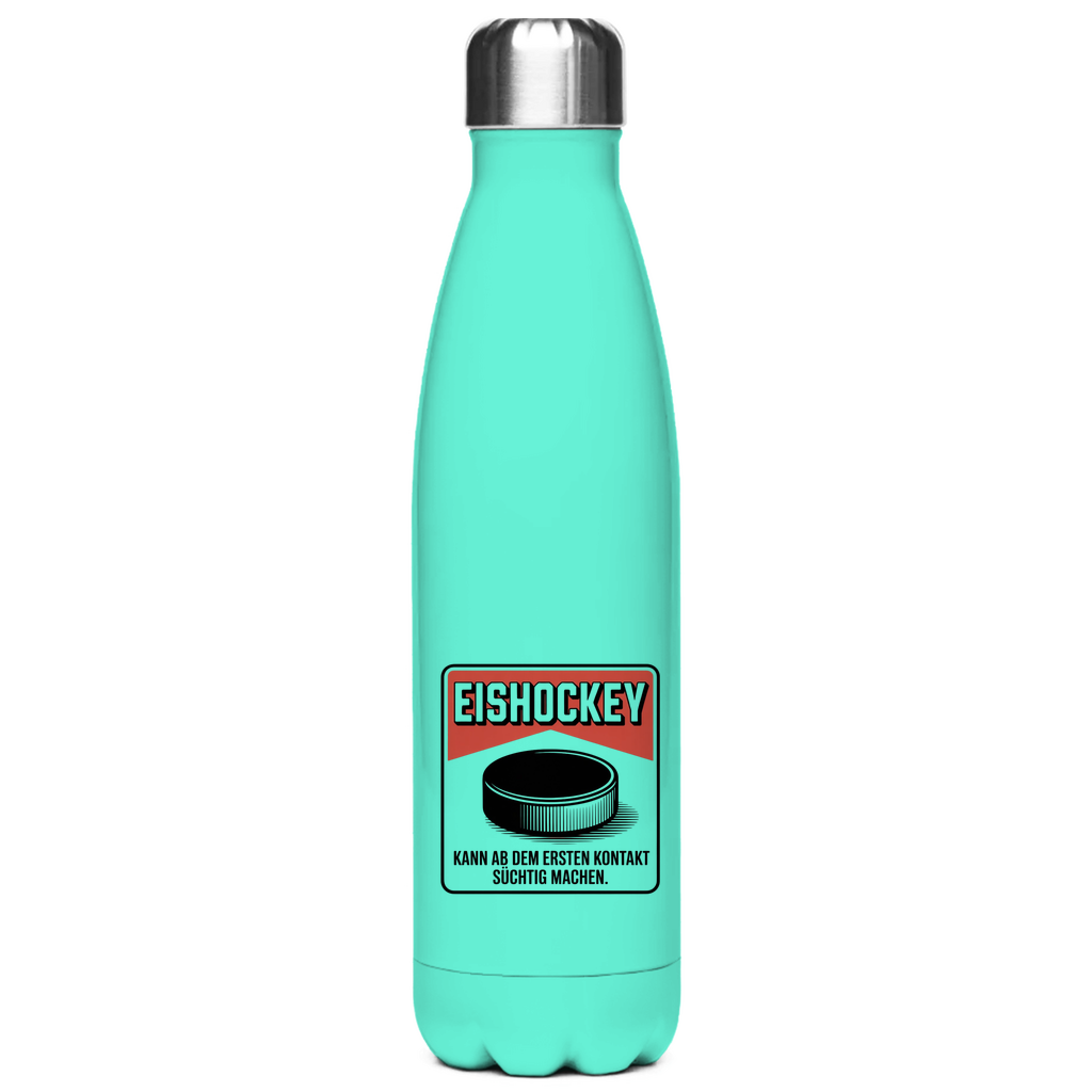 Edelstahl-Thermoflasche  EISHOCKEY ZIGARETTENSCHACHTEL