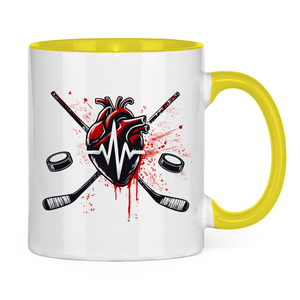 Tasse zweifarbig HOCKEY HEARTBEAT