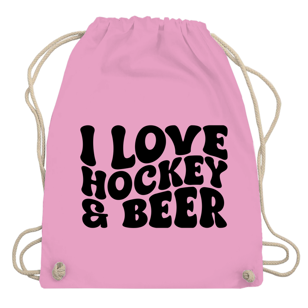 Turnbeutel  I LOVE HOCKEY & BEER