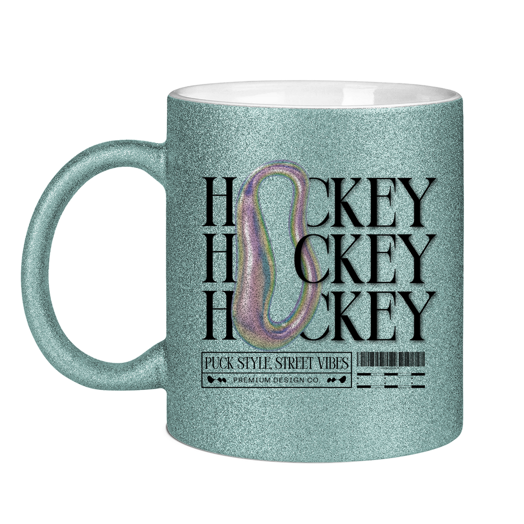 Glitzertasse HOCKEY MODERN