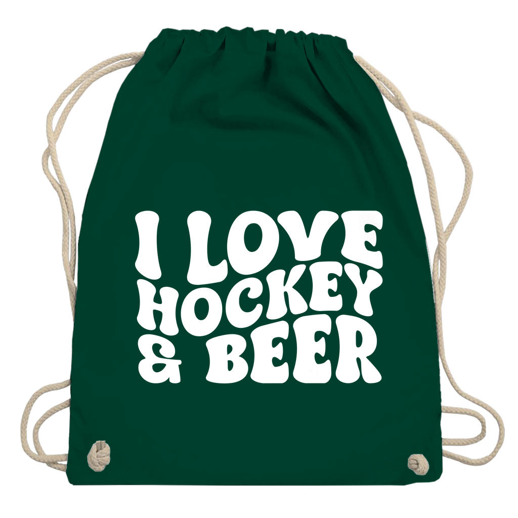 Turnbeutel  I LOVE HOCKEY & BEER