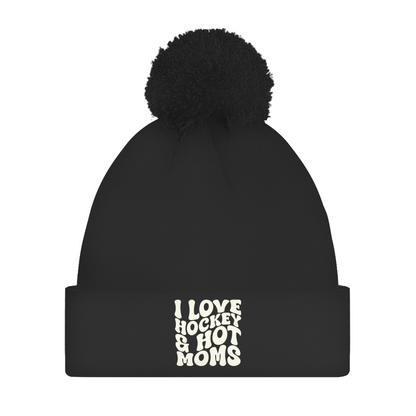Bommelmütze I LOVE HOCKEY & HOT MOMS