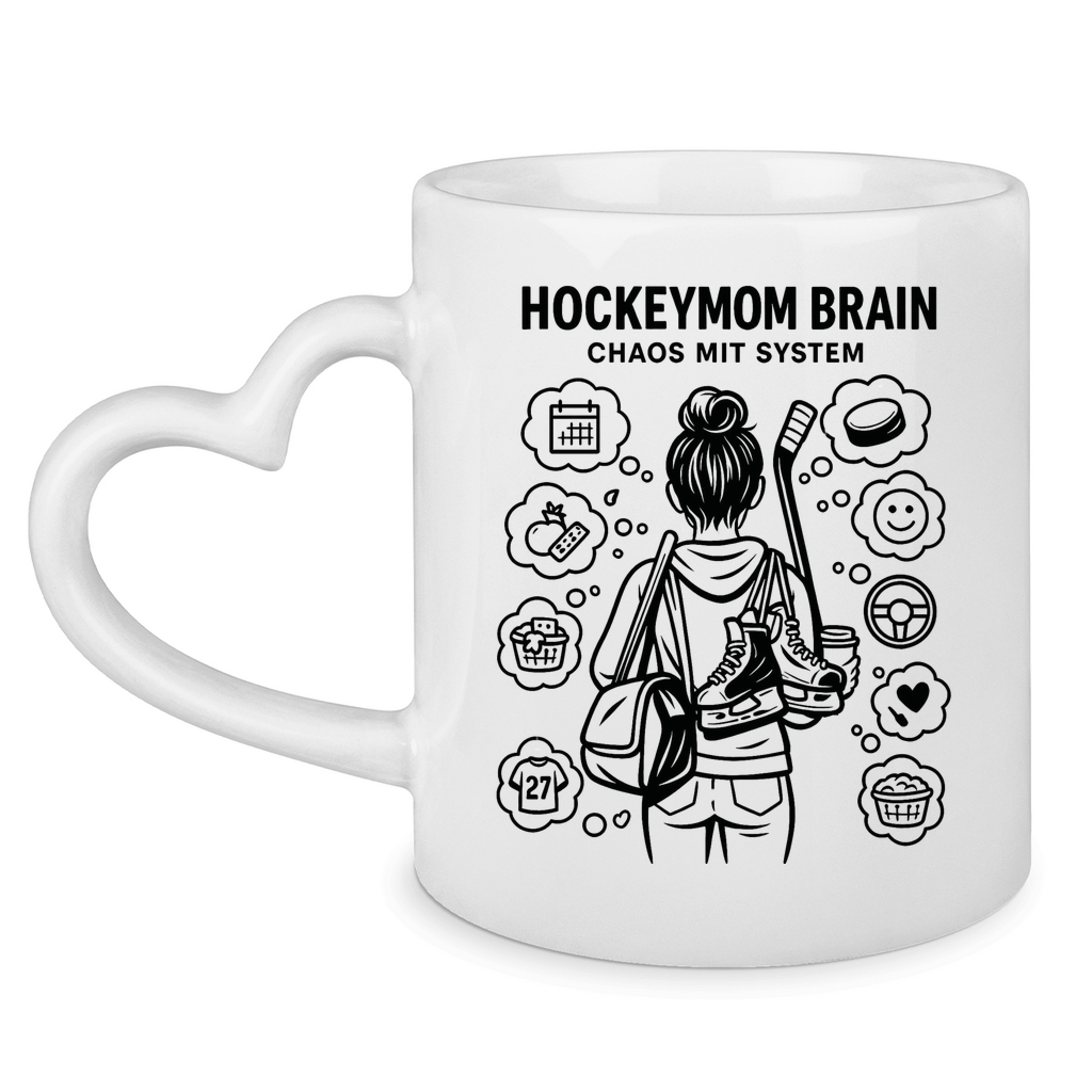 Tasse mit Herzhenkel HOCKEYMOM BRAIN