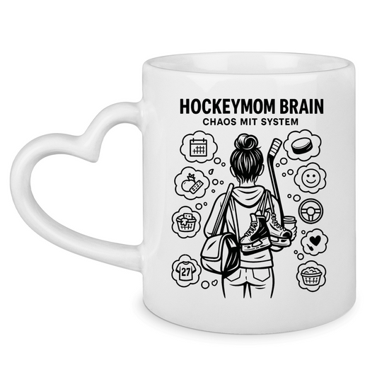 Tasse mit Herzhenkel HOCKEYMOM BRAIN