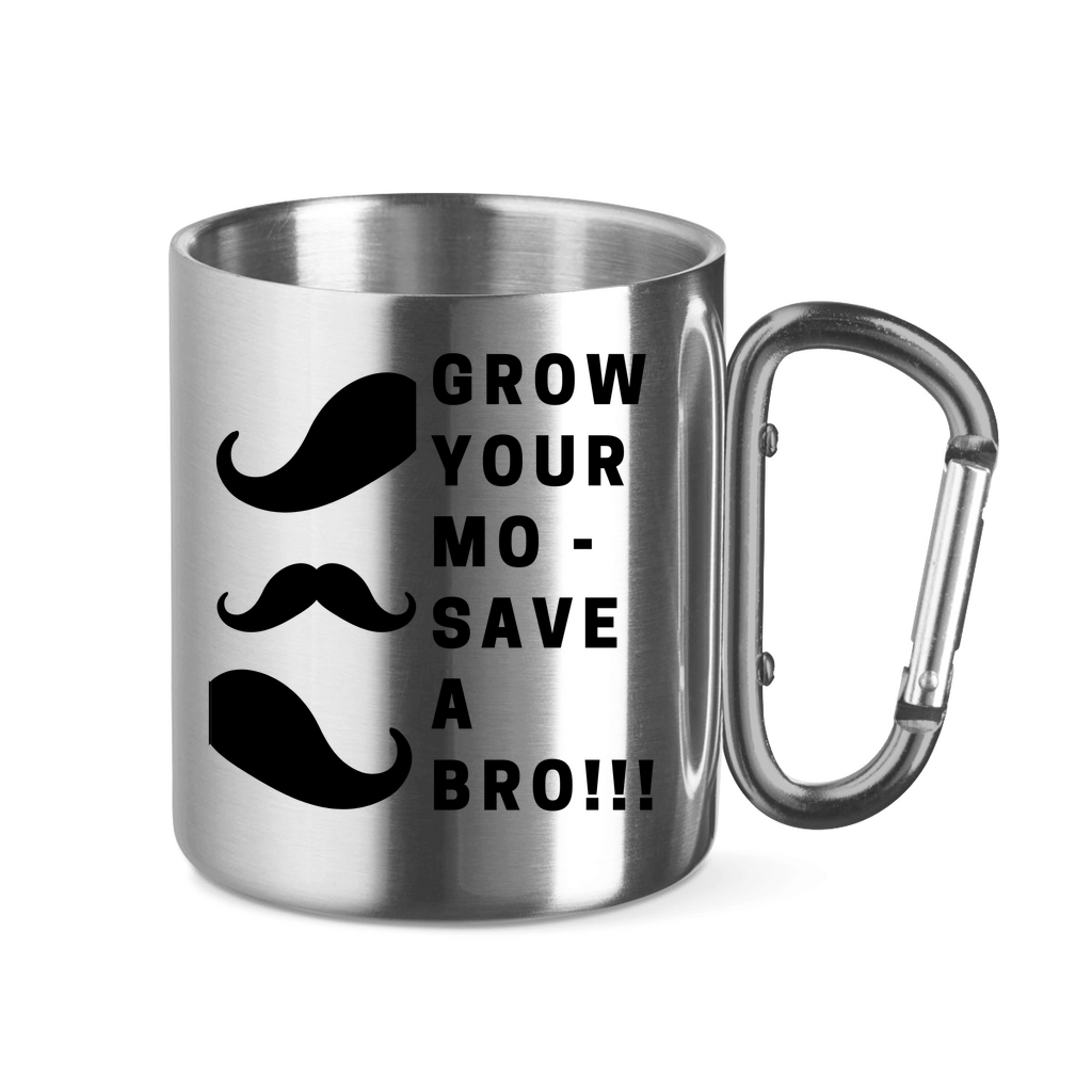 Edelstahltasse mit Karabinergriff GROW YOUR MO