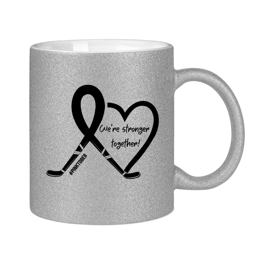 Glitzertasse PINKTOBER STRONGER TOGETHER