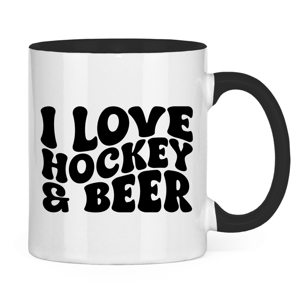 Tasse zweifarbig  I LOVE HOCKEY & BEER