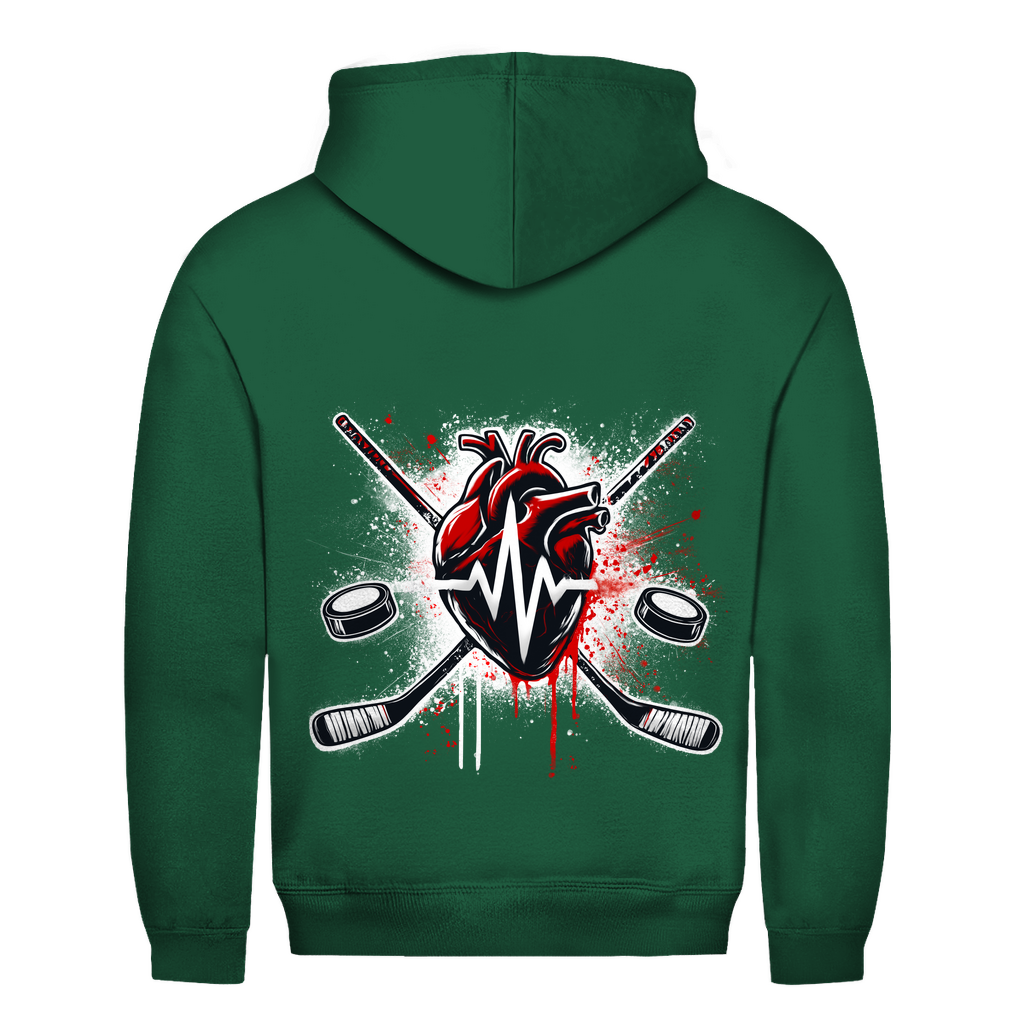 Unisex Hoodie HOCKEY HEARTBEAT (back)