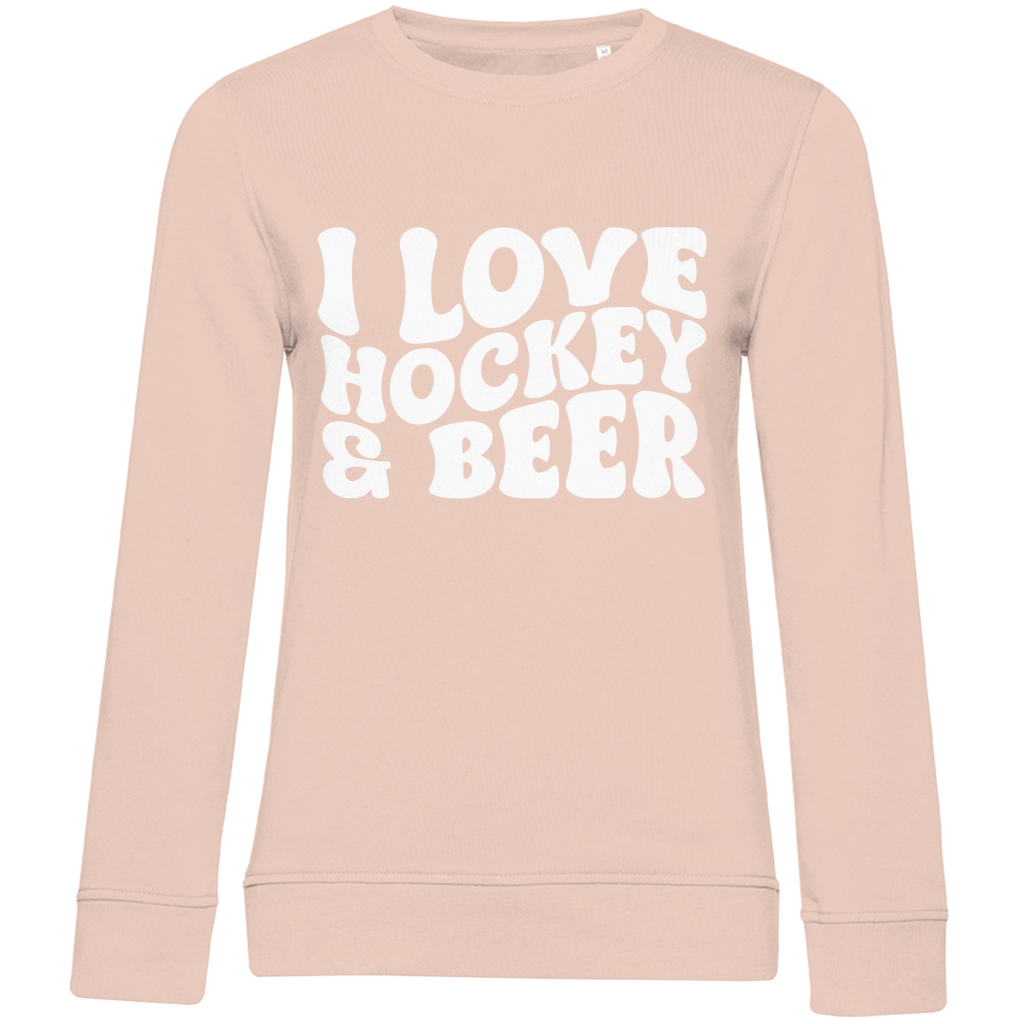 Ladies Sweatshirt I LOVE HOCKEY & BEER