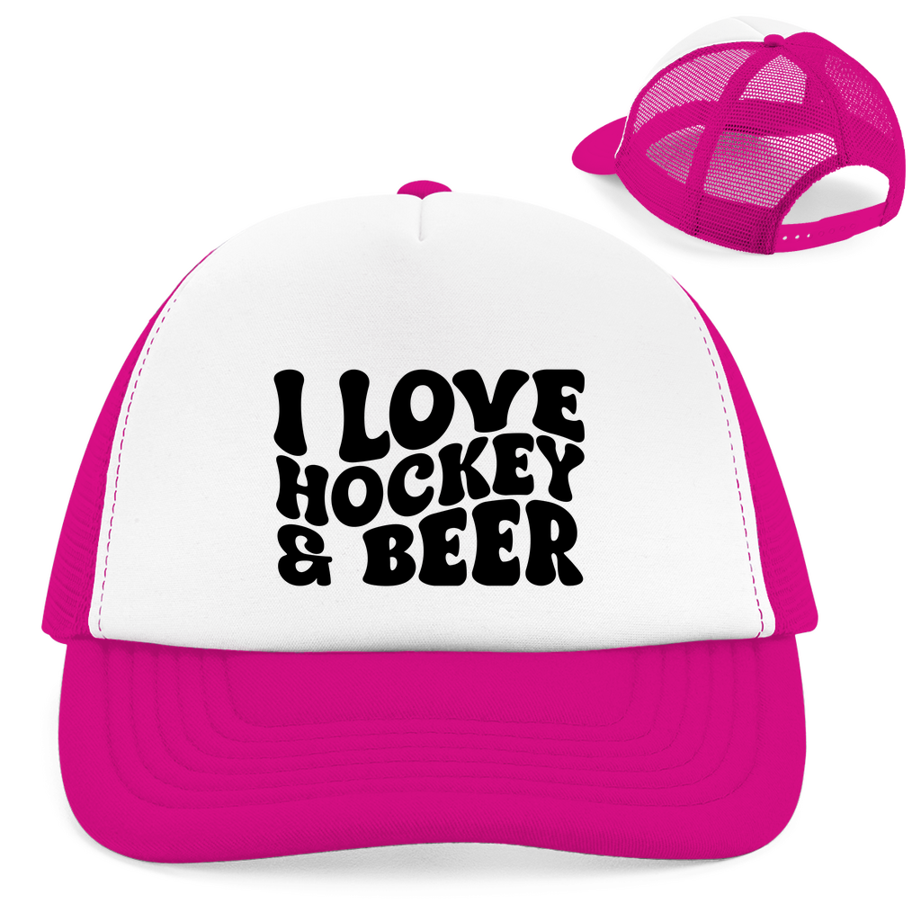 Retro Cap I LOVE HOCKEY & BEER