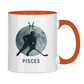 Tasse zweifarbig STERNZEICHEN PISCES / FISCH