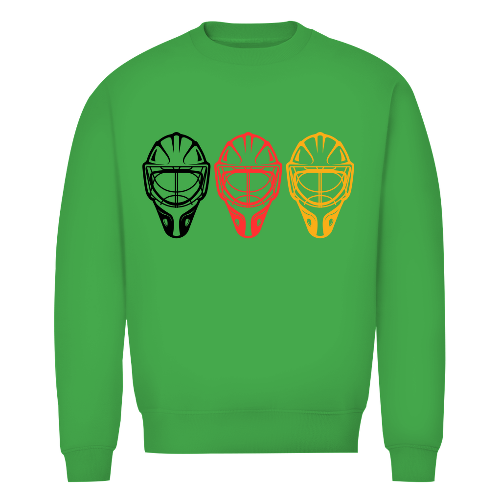 Unisex Sweatshirt GOALIE MASKE SCHWARZ-ROT-GOLD