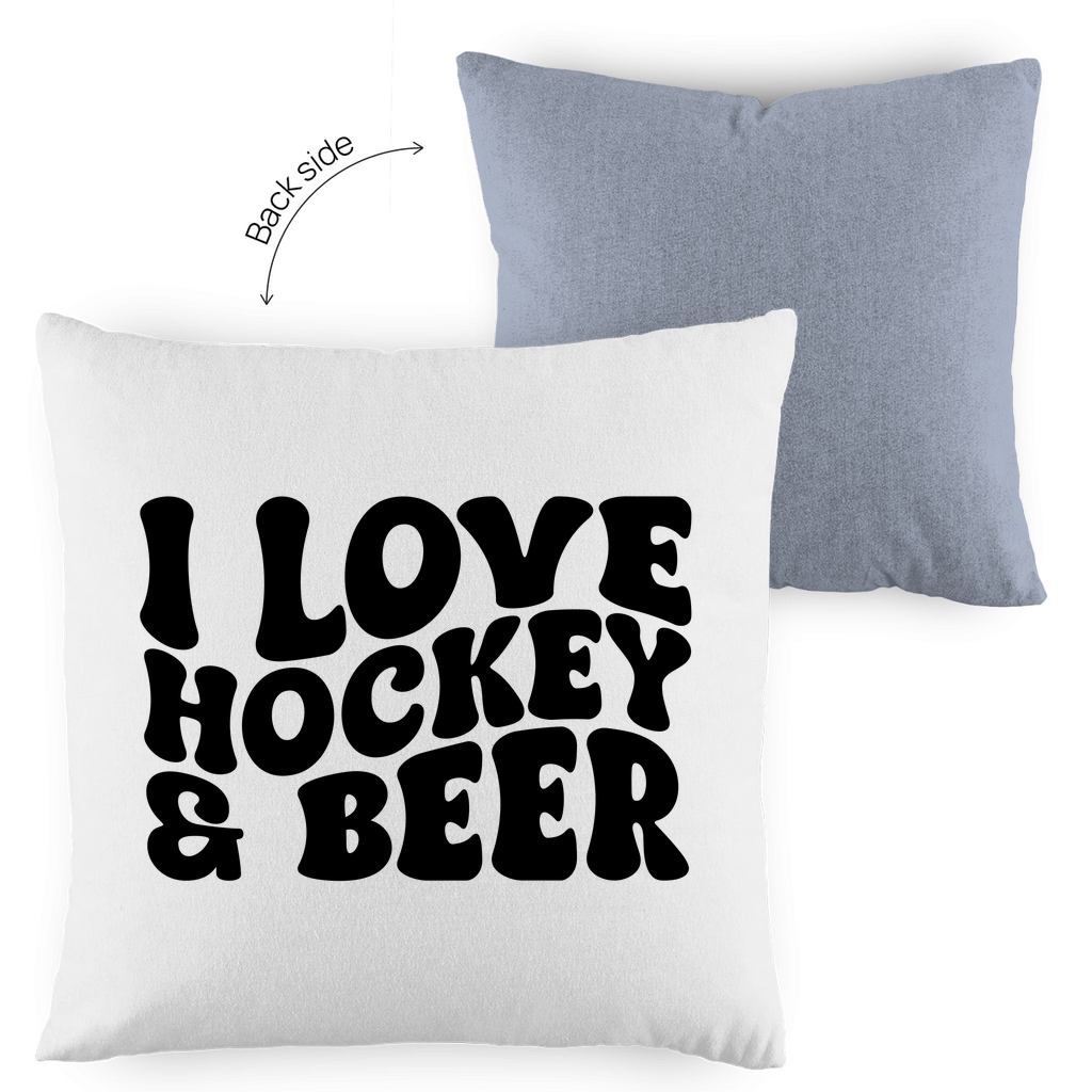 Kopfkissen zweifarbig  I LOVE HOCKEY & BEER