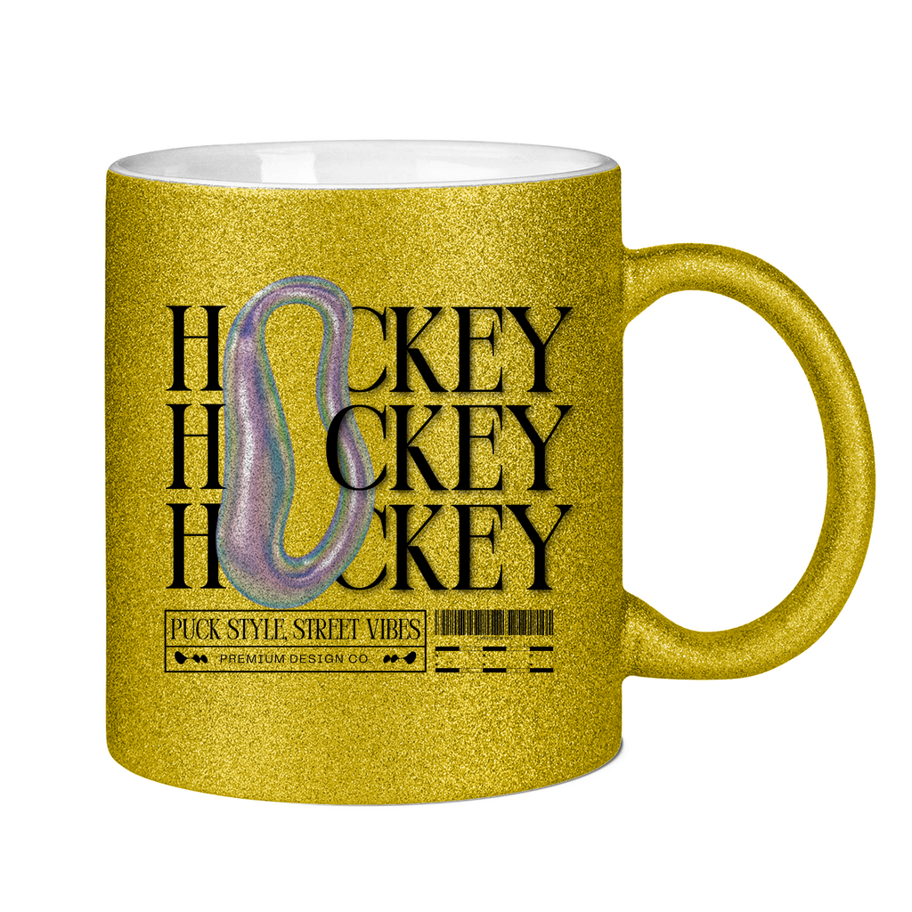 Glitzertasse HOCKEY MODERN