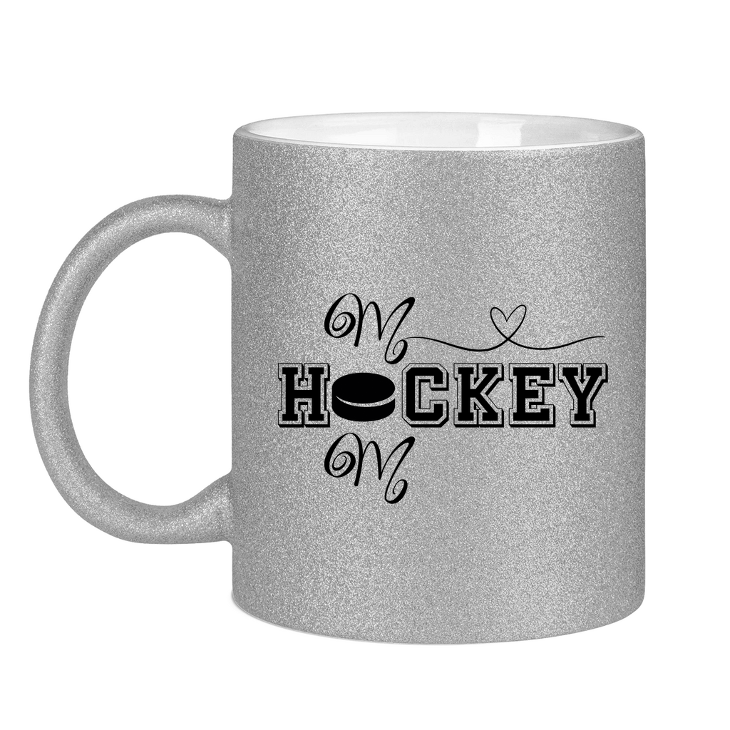 Glitzertasse HOCKEY MOM HEART