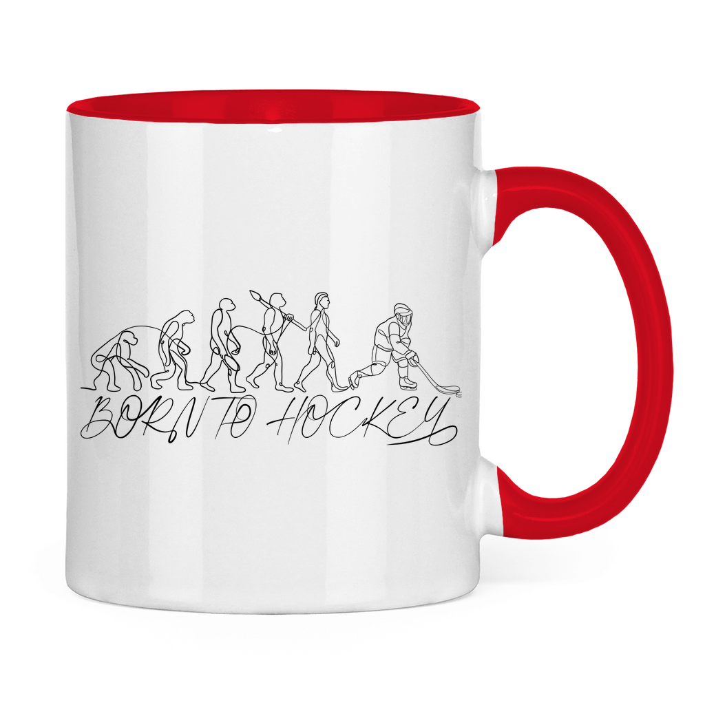 Tasse zweifarbig BORN TO HOCKEY EVULUTION