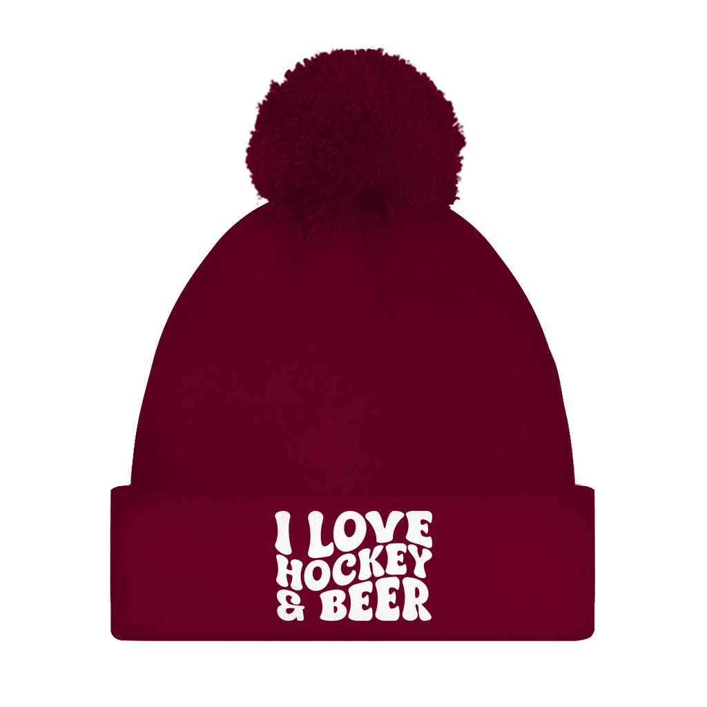 Bommelmütze  I LOVE HOCKEY & BEER