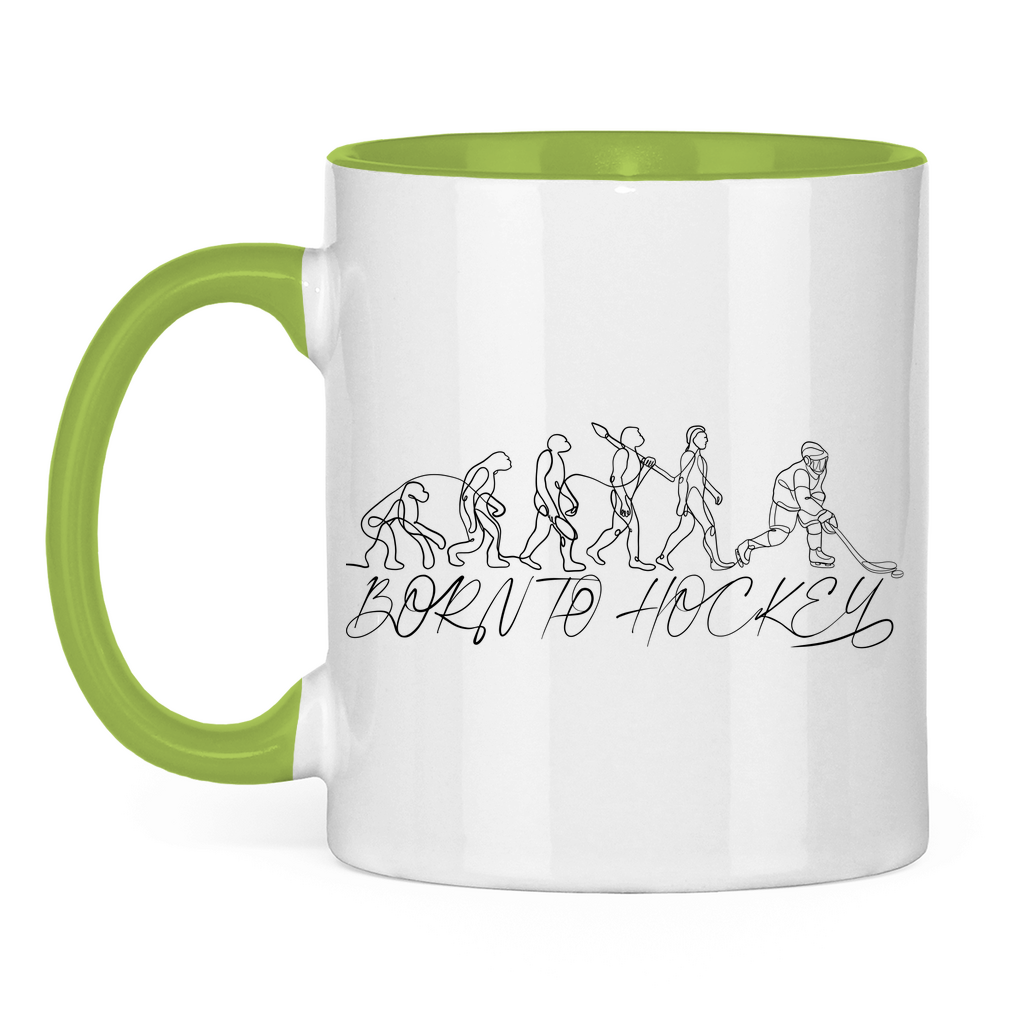 Tasse zweifarbig BORN TO HOCKEY EVULUTION