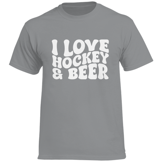 T-Shirt I LOVE HOCKEY & BEER