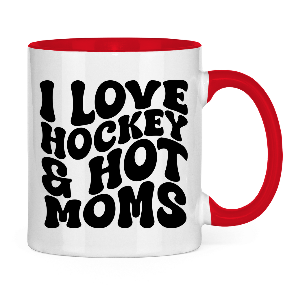 Tasse zweifarbig I LOVE HOCKEY & HOT MOMS